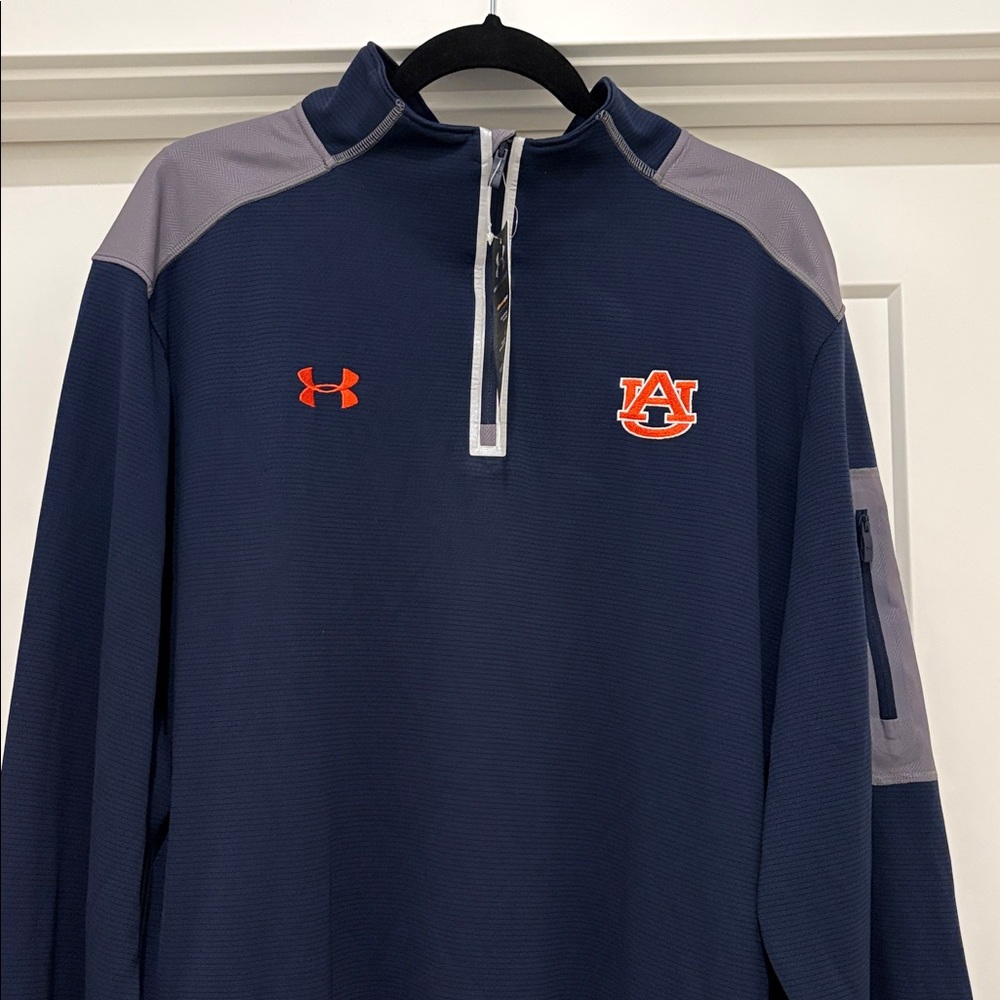NWT [Under Armour] Auburn Tigers NCAA 1/4 Zip Pullover Sweatshirt Navy Men’s XXL - Picture 4 of 12